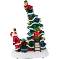 Northlight LED Lighted Animated And Musical Santa's Helpers Christmas Decoration - 12"