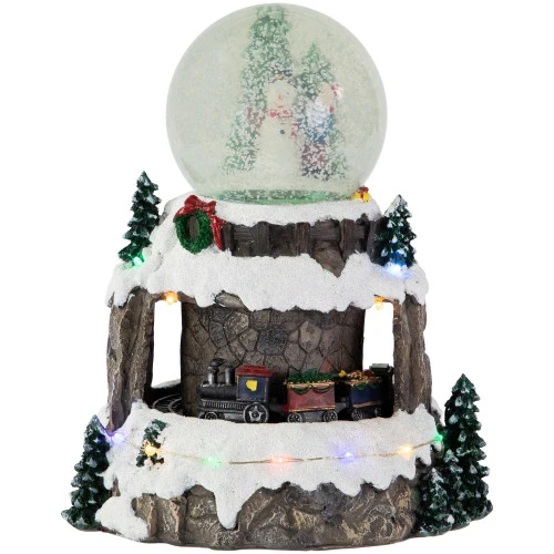 Northlight LED Lighted Animated And Musical Christmas Snowman And Train Snow Globe - 9.25" 2 Northlight LED Lighted Animated And Musical Christmas Snowman And Train Snow Globe - 9.25" - Image 2
