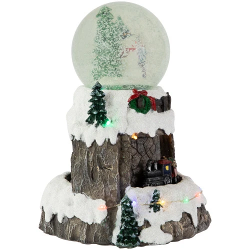 Northlight LED Lighted Animated And Musical Christmas Snowman And Train Snow Globe - 9.25" 4 Northlight LED Lighted Animated And Musical Christmas Snowman And Train Snow Globe - 9.25" - Image 4
