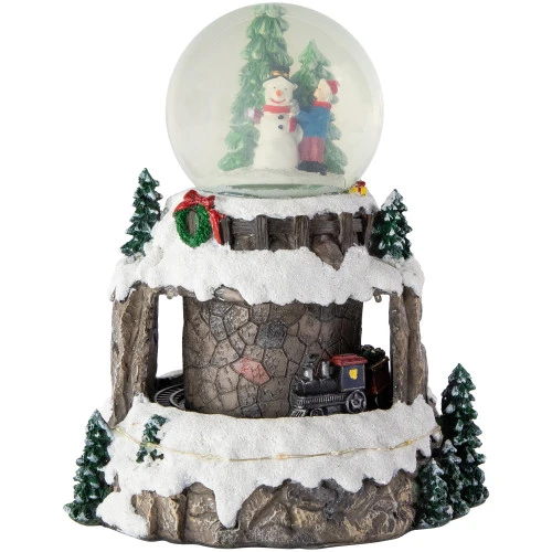 Northlight LED Lighted Animated And Musical Christmas Snowman And Train Snow Globe - 9.25" 1 Northlight LED Lighted Animated And Musical Christmas Snowman And Train Snow Globe - 9.25"