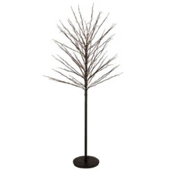 Northlight 5' Black LED Lighted Christmas Twig Tree - Warm White Lights
