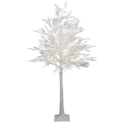 5' LED Lighted White Lace Artificial Christmas Tree - Warm White Lights