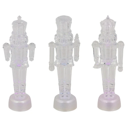 LED Lighted Icy Crystal Nutcracker Christmas Figures - 7.5" - Multicolor Lights -Set Of 3 4 LED Lighted Icy Crystal Nutcracker Christmas Figures - 7.5" - Multicolor Lights -Set Of 3 - Image 4