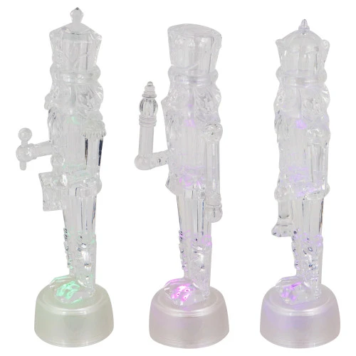 LED Lighted Icy Crystal Nutcracker Christmas Figures - 7.5" - Multicolor Lights -Set Of 3 5 LED Lighted Icy Crystal Nutcracker Christmas Figures - 7.5" - Multicolor Lights -Set Of 3 - Image 5