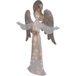 49.25" LED Lighted White And Gold Angel Christmas Decoration -Northlight Sale Store northlight y93942 2 45527.1677147712