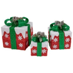 Northlight Set Of 3 Lighted Red With White Snowflakes Gift Boxes Christmas Decorations -Northlight Sale Store northlight y93945 1 24314.1701451314