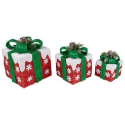 Northlight Set Of 3 Lighted Red With White Snowflakes Gift Boxes Christmas Decorations -Northlight Sale Store northlight y93945 2 78089.1668587296