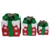 Northlight Set Of 3 Lighted Red With White Snowflakes Gift Boxes Christmas Decorations