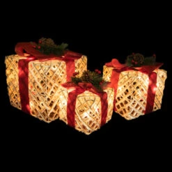 Northlight Set Of 3 Lighted White Rope Gift Box Christmas Decorations 9.75" -Northlight Sale Store northlight y93948 on20black201 94461.1677147710