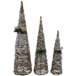 Northlight Set Of 3 LED Lighted Pine And Berries Cone Christmas Tree Decorations 39.25" -Northlight Sale Store northlight y93955 2 96982.1677147712