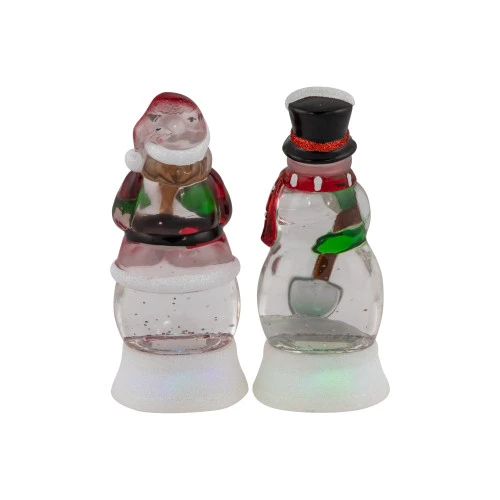Northlight LED Lighted Color Changing Santa And Snowman Acrylic Christmas Snow Globes - 6.25" - Set Of 2 5 Northlight LED Lighted Color Changing Santa And Snowman Acrylic Christmas Snow Globes - 6.25" - Set Of 2 - Image 5