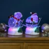 Northlight LED Lighted Color Changing Skiing Santa And Snowman Acrylic Christmas Snow Globes - 7.25" - Set Of 2