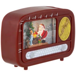 Northlight LED Lighted "Santa Sighting" Retro Radio Christmas Snow Globe - 8.75" -Northlight Sale Store northlight y94774 02 56819.1696522479