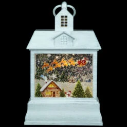 LED Lighted Santa's Sleigh Christmas Lantern Snow Globe - 10" -Northlight Sale Store northlight y94775 black 54622.1696868291