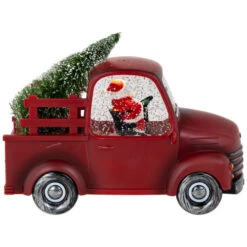 Northlight LED Lighted Santa In Red Retro Truck With Christmas Tree Snow Globe - 9" -Northlight Sale Store northlight y94776 03 59047.1696522475