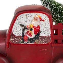 Northlight LED Lighted Santa In Red Retro Truck With Christmas Tree Snow Globe - 9" -Northlight Sale Store northlight y94776 05 42399.1697128082