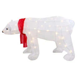 Northlight LED Lighted Tinsel Polar Bear Outdoor Christmas Decoration - 32" - Warm White Lights -Northlight Sale Store northlight ye92350 4 89765.1665088082