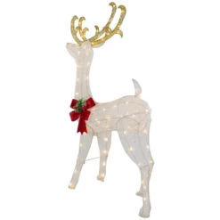 Northlight 48" LED Lighted Glitter Reindeer With Sleigh Outdoor Christmas Decoration -Northlight Sale Store northlight ye92351 3 05636.1665611636