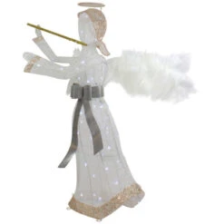 36" LED Lighted Lace Angel With Flute Outdoor Christmas Decoration -Northlight Sale Store northlight ye92352 3 01949.1665611637