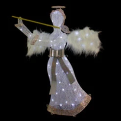 36" LED Lighted Lace Angel With Flute Outdoor Christmas Decoration -Northlight Sale Store northlight ye92352 onblack 51208.1665611637