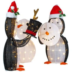 LED Lighted Penguins Building Snowman Outdoor Christmas Decoration - 35" - Set Of 3 11 LED Lighted Penguins Building Snowman Outdoor Christmas Decoration - 35" - Set Of 3 -Northlight Sale Store northlight ye92353 2 92700.1701710477