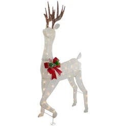 Northlight 60" LED Lighted Glitter Reindeer With Red Bow Outdoor Christmas Decoration -Northlight Sale Store northlight ye92354 1 27103.1665610752
