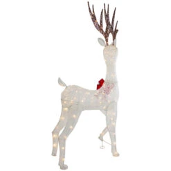 Northlight 60" LED Lighted Glitter Reindeer With Red Bow Outdoor Christmas Decoration -Northlight Sale Store northlight ye92354 2 02531.1665610752