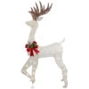 Northlight 60" LED Lighted Glitter Reindeer With Red Bow Outdoor Christmas Decoration
