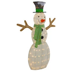 Northlight 43" LED Lighted Snowman With Top Hat And Green Scarf Outdoor Christmas Decoration -Northlight Sale Store northlight ye92356 1 06824.1646269200
