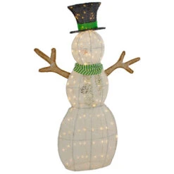 Northlight 43" LED Lighted Snowman With Top Hat And Green Scarf Outdoor Christmas Decoration -Northlight Sale Store northlight ye92356 2 86671.1646269201