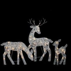 Northlight Set Of 3 LED Lighted White Reindeer Family Outdoor Christmas Decorations 29" -Northlight Sale Store northlight ye92357 onblack 32381.1665433305