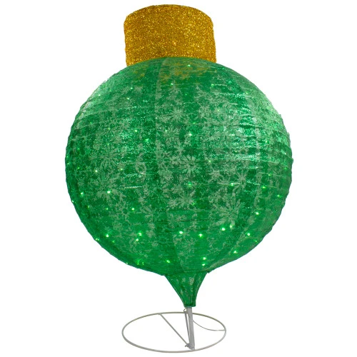 Northlight LED Lighted Twinkling Commercial Outdoor Tinsel Onion Christmas Ornament - 38" - Green 4 Northlight LED Lighted Twinkling Commercial Outdoor Tinsel Onion Christmas Ornament - 38" - Green - Image 4