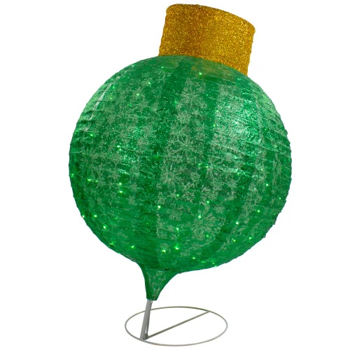 Northlight LED Lighted Twinkling Commercial Outdoor Tinsel Onion Christmas Ornament - 38" - Green 5 Northlight LED Lighted Twinkling Commercial Outdoor Tinsel Onion Christmas Ornament - 38" - Green - Image 5