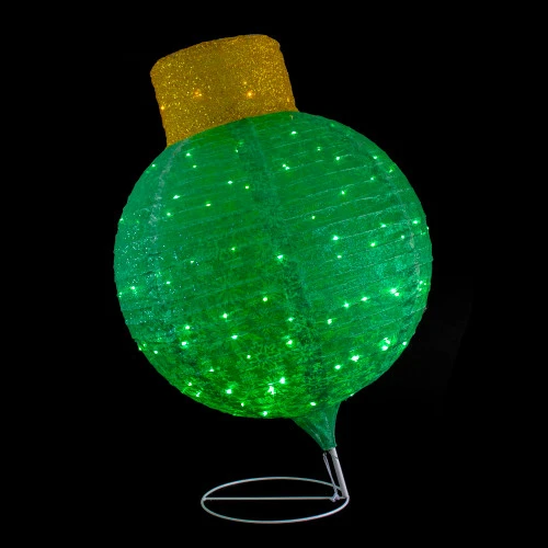 Northlight LED Lighted Twinkling Commercial Outdoor Tinsel Onion Christmas Ornament - 38" - Green 3 Northlight LED Lighted Twinkling Commercial Outdoor Tinsel Onion Christmas Ornament - 38" - Green - Image 3