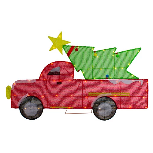 Northlight 36" LED Lighted Red Truck With Christmas Tree Outdoor Decoration 1 Northlight 36" LED Lighted Red Truck With Christmas Tree Outdoor Decoration
