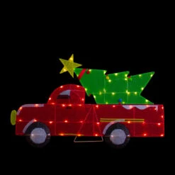 Northlight 36" LED Lighted Red Truck With Christmas Tree Outdoor Decoration 9 Northlight 36" LED Lighted Red Truck With Christmas Tree Outdoor Decoration -Northlight Sale Store northlight ye92366 onblack 71414.1637152438