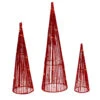 Northlight LED Lighted Glitter Cone Tree Outdoor Christmas Decorations - 23.5" - Set Of 3
