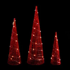 Northlight LED Lighted Glitter Cone Tree Outdoor Christmas Decorations - 23.5" - Set Of 3 -Northlight Sale Store northlight ye92368 onblack 74116.1665611638