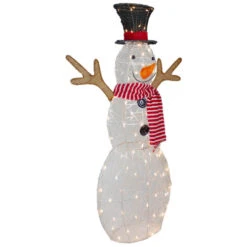 Northlight 48" LED Lighted Snowman With Top Hat And Red Scarf Outdoor Christmas Decoration -Northlight Sale Store northlight ye92369 1 75005.1665610758