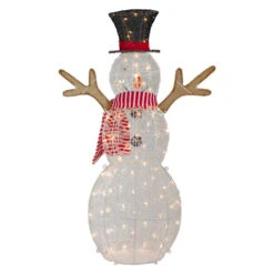 Northlight 48" LED Lighted Snowman With Top Hat And Red Scarf Outdoor Christmas Decoration -Northlight Sale Store northlight ye92369 2 48568.1665610758