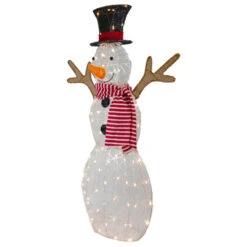 Northlight 48" LED Lighted Snowman With Top Hat And Red Scarf Outdoor Christmas Decoration -Northlight Sale Store northlight ye92369 3 13224.1665610758