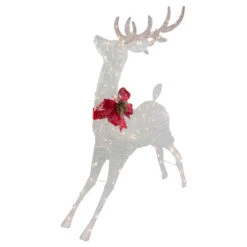 Northlight 56" LED Lighted Reindeer With Glitter Bow Outdoor Christmas Decoration -Northlight Sale Store northlight ye92370 1 82308.1665611636