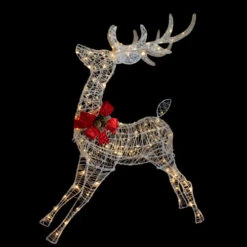 Northlight 56" LED Lighted Reindeer With Glitter Bow Outdoor Christmas Decoration -Northlight Sale Store northlight ye92370 onblack 66245.1665611636