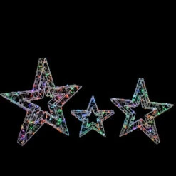 Northlight LED Lighted Multi-Function Outdoor Christmas Stars - 23" - Multicolor - Set Of 3