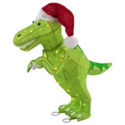 Northlight LED Lighted Tinsel Santa T-Rex Dinosaur Outdoor Christmas Decoration - 30" - Warm White 8 Northlight LED Lighted Tinsel Santa T-Rex Dinosaur Outdoor Christmas Decoration - 30" - Warm White -Northlight Sale Store northlight ye93932 2 32058.1702056332