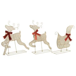 Northlight 3pc LED Lighted Reindeer And Sleigh Outdoor Christmas Decoration -Northlight Sale Store northlight ye93937 2 37017.1701451314
