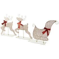 Northlight 3pc LED Lighted Reindeer And Sleigh Outdoor Christmas Decoration -Northlight Sale Store northlight ye93937 3 08764.1664465765