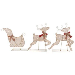 Northlight 3pc LED Lighted Reindeer And Sleigh Outdoor Christmas Decoration -Northlight Sale Store northlight ye93937 4 46326.1664465765