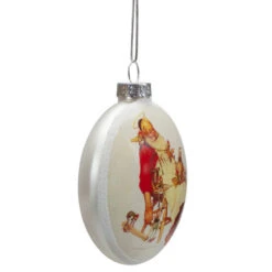 Northlight 3" Norman Rockwell 'Santa And His Helpers' Glass Christmas Disc Ornament -Northlight Sale Store northlight yl93413 2 84522.1645750080