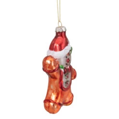 5" Gingerbread Man With Santa Hat Hanging Glass Christmas Ornament -Northlight Sale Store northlight yq90884 1 17500.1664380283